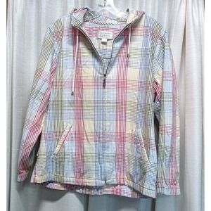 Christopher Banks Women's Size S Multicolor Plaid‎ Check Full Zip Hoodie Vtg
